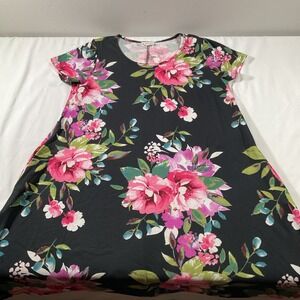 Sweet Lovely by Jen Black w/Floral A Line Stretch Short Dress Size Medium J74